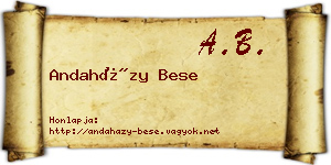 Andaházy Bese névjegykártya
